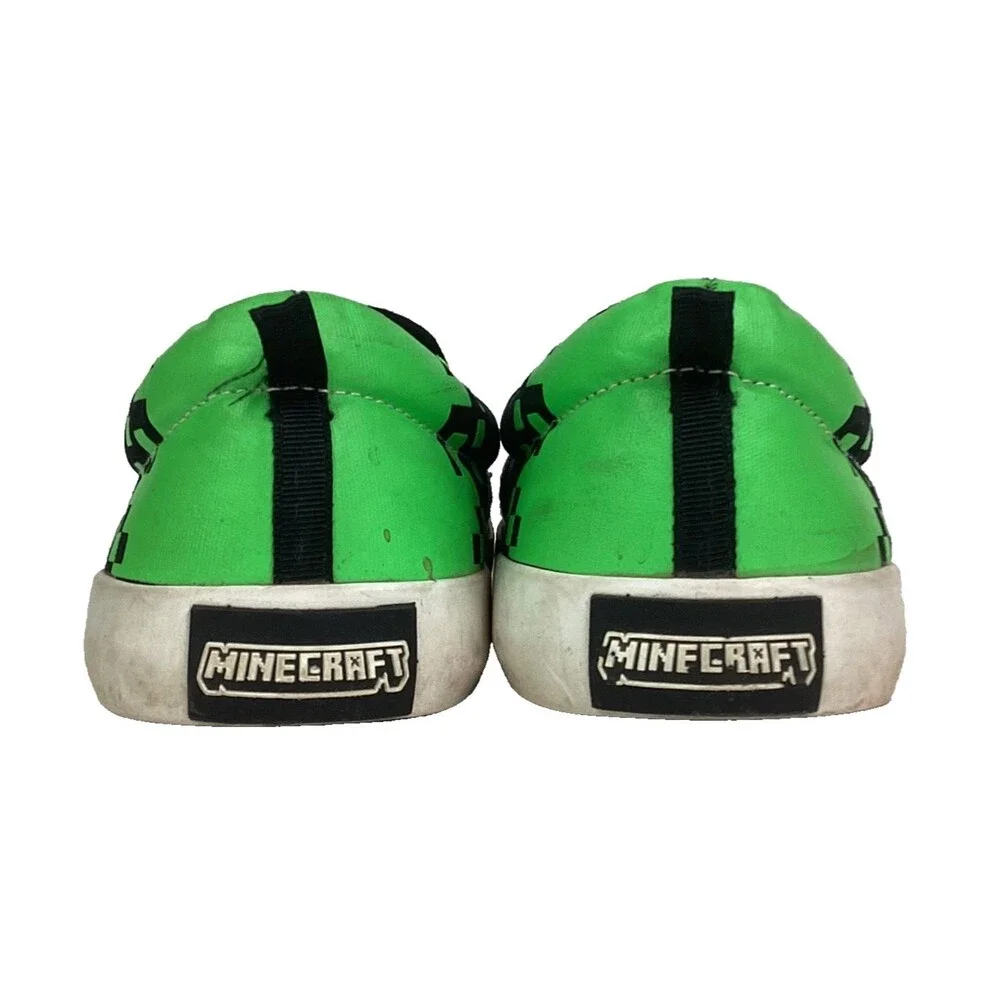 Mojang Minecraft Creeper Shoes - Men's Sz 6 - Black & Green - Low Sneakers